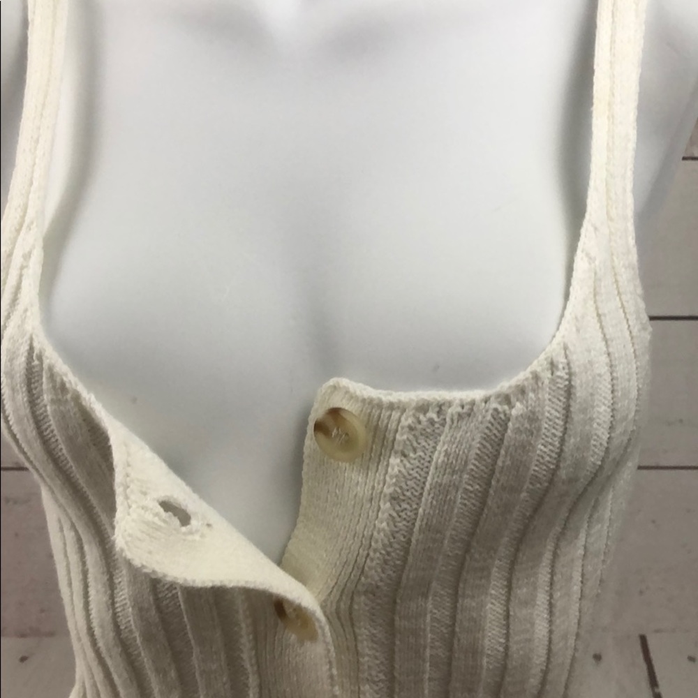 NWT tank top sweater cable knit medium large white - Picture 8 of 9